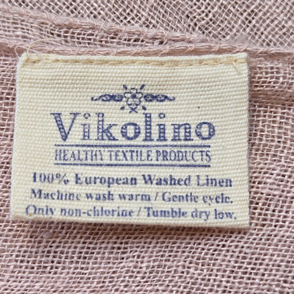 Vikolino Linen Scarf Pink European Washed Linen - Picture 3 of 7